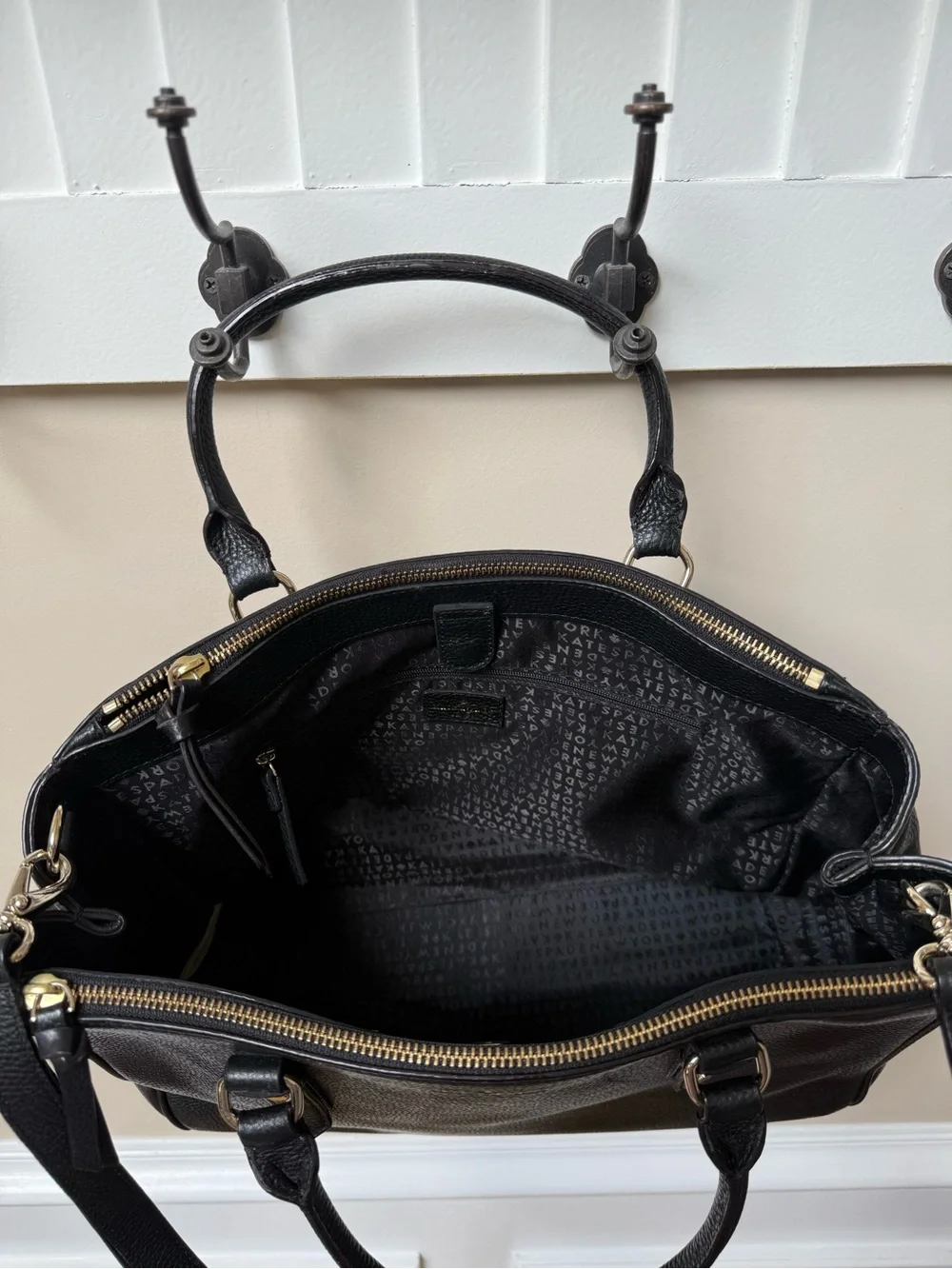 kate spade Black Pebbled Leather Shoulder Satchel